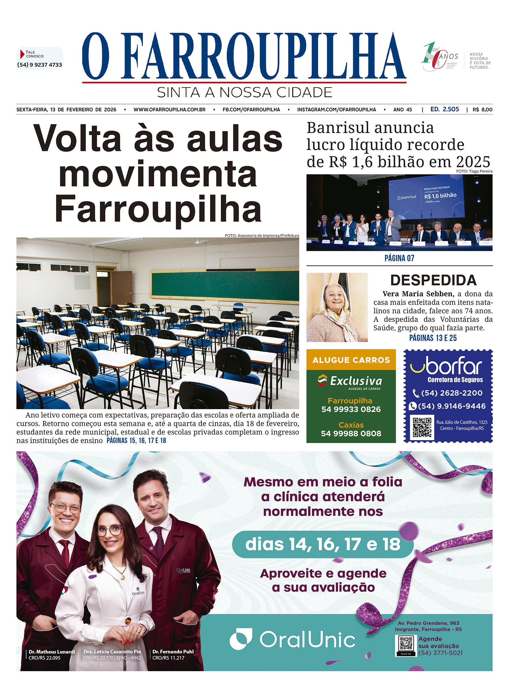 O FARROUPILHA EDIÇÃO IMPRESSA 13–02–2026