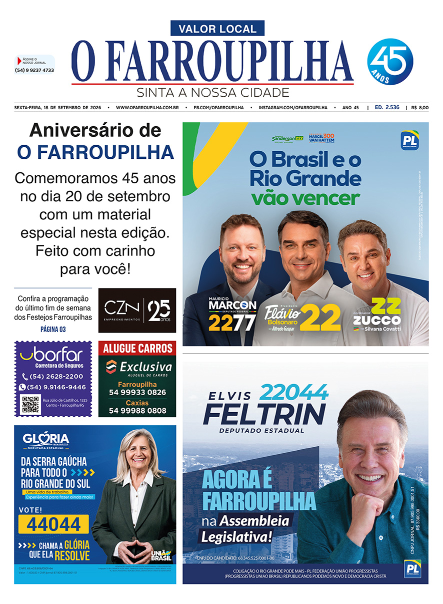 O FARROUPILHA EDIÇÃO IMPRESSA 18–09–2026