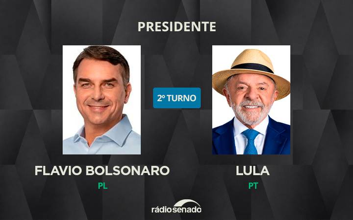 Flávio Bolsonaro e Lula disputarão segundo turno da eleição presidencial